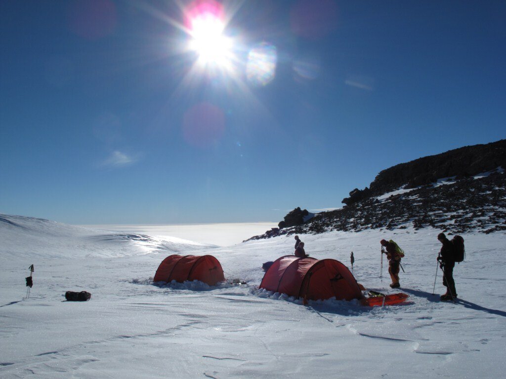 High camp for ascent of Sidley's East Ridge